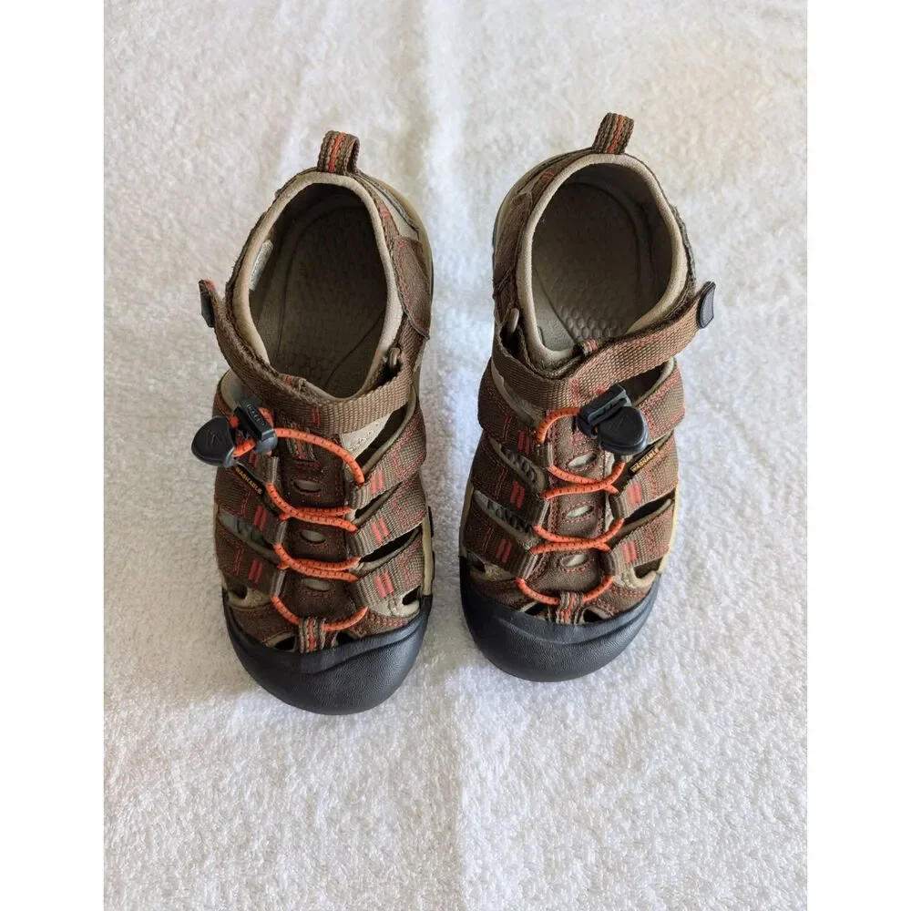 KEEN Newport H2 Youth Sandals Sz 3 Brown Orange Waterproof Outdoor